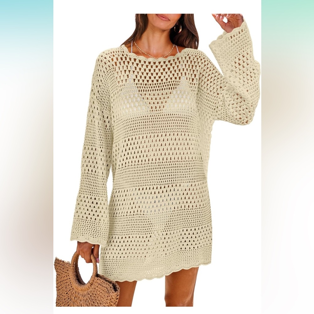 Cream Crochet Women’s Cover Up